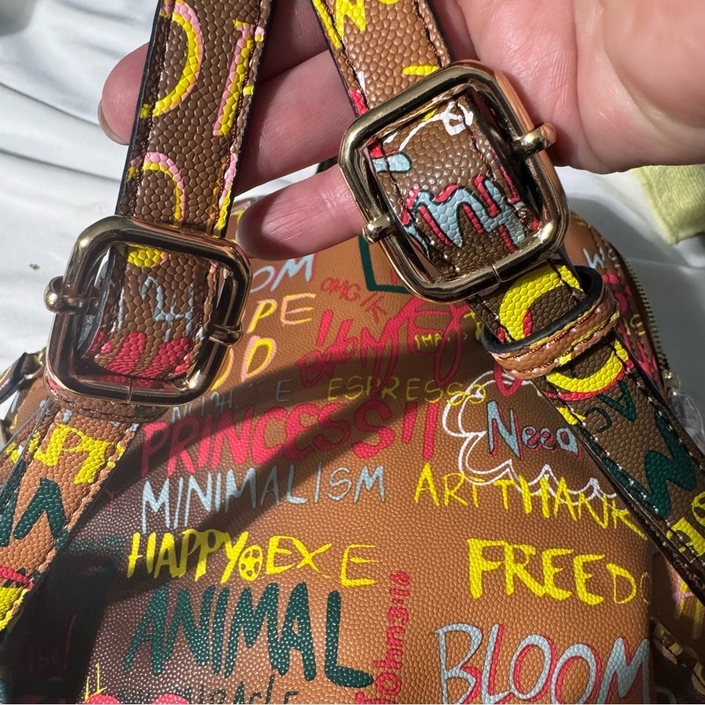 Alba Mini Backpack – NWT – Burnt Orange Graffiti Print - Picture 2 of 16